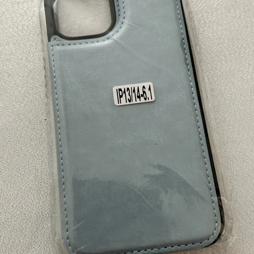 Wallet Case With Card Holder For iPhone 15/14 Plus/13/12/11 Pro Max - Light Blue